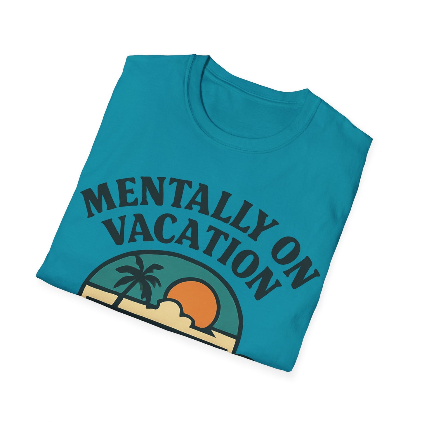 Mental Vacation Coffee Lover T-Shirt | Vacation Vibes Tee, Unisex Softstyle Shirt, Coffee Gift, Summer Apparel, Relaxation Wear