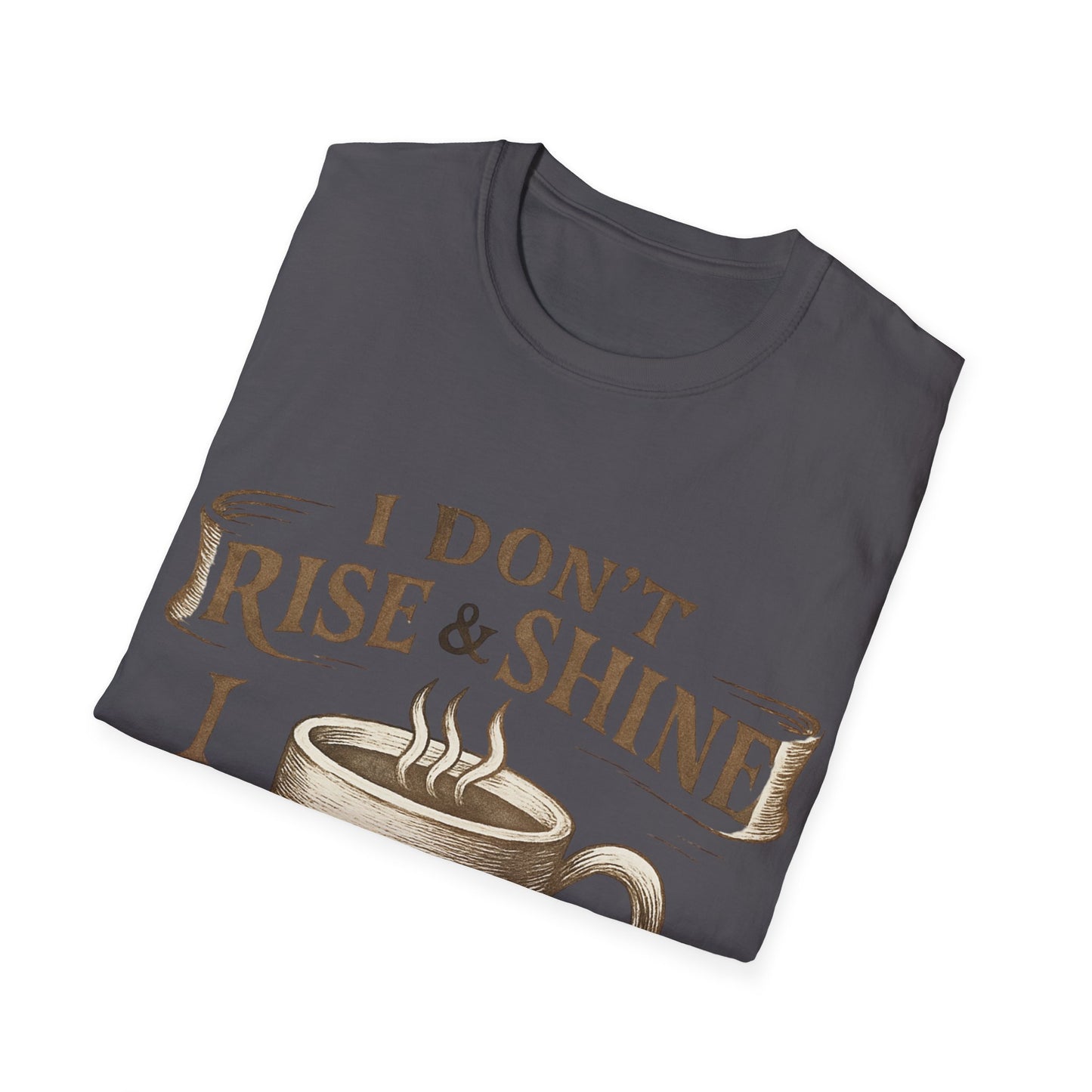 Funny Coffee Lover T-Shirt, Unisex Softstyle Tee for Caffeine Enthusiasts, Gift for Birthdays, Thanksgiving, and Coffee Lovers
