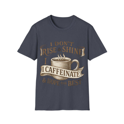 Funny Coffee Lover T-Shirt, Unisex Softstyle Tee for Caffeine Enthusiasts, Gift for Birthdays, Thanksgiving, and Coffee Lovers