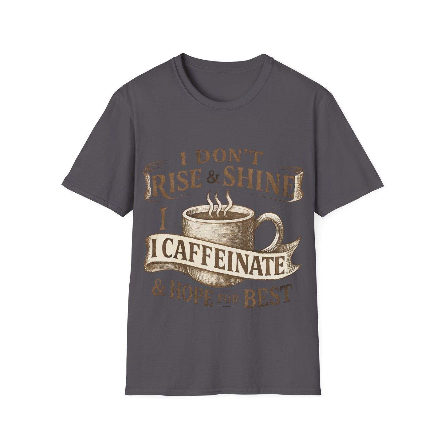 Funny Coffee Lover T-Shirt, Unisex Softstyle Tee for Caffeine Enthusiasts, Gift for Birthdays, Thanksgiving, and Coffee Lovers