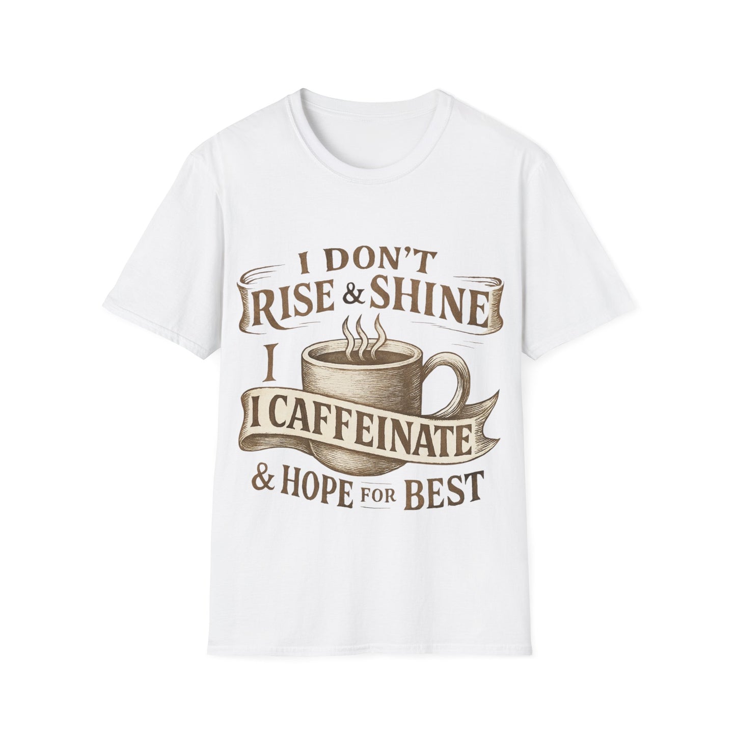 Funny Coffee Lover T-Shirt, Unisex Softstyle Tee for Caffeine Enthusiasts, Gift for Birthdays, Thanksgiving, and Coffee Lovers