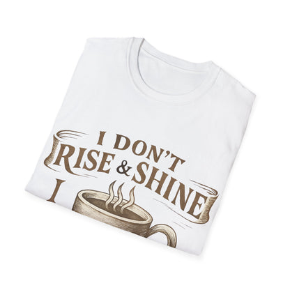 Funny Coffee Lover T-Shirt, Unisex Softstyle Tee for Caffeine Enthusiasts, Gift for Birthdays, Thanksgiving, and Coffee Lovers